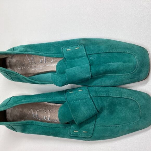 AGL Turquoise Green Suede Loafers‎ Women’s EU 41 / US 10 Classic Slip-On Shoe - Picture 13 of 16